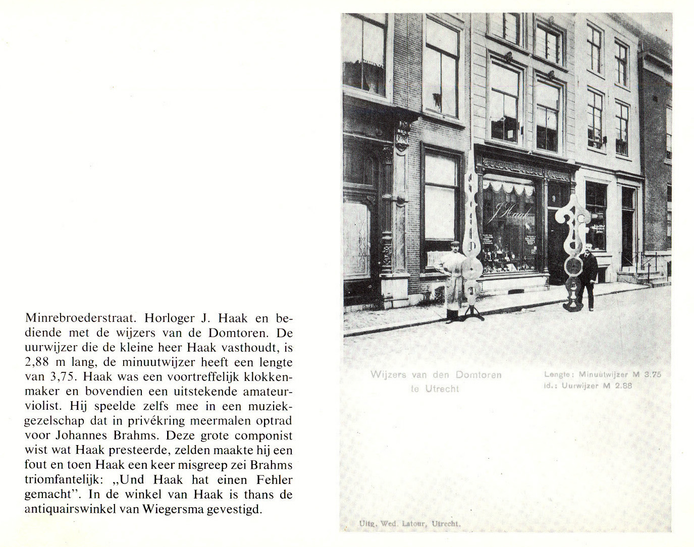 Jacobus Haak met wijzers klok Domtoren, rond 1860